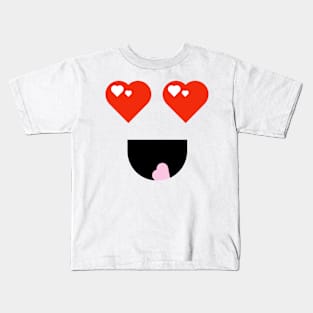 Kawaii Heart Eyes Love Kids T-Shirt